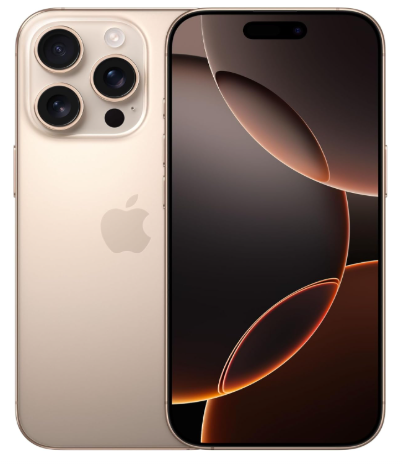 Apple iPhone 16 Pro de 128 GB: Smartphone 5G con Control de Cámara, grabación en 4K a 120 f/s con Dolby Vision y un Gran Salto en autonomía. Compatible con los AirPods; Titanio Color Desierto