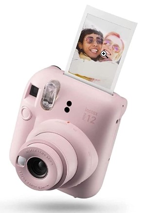 Instax Mini 12 Cámara instantánea, con autoexposición y Lente selfi incluida, Blossom Pink