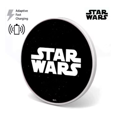 Star Wars Dock Base Cargador Smartphones Qi Inalámbrico Universal Licencia Logo (Carga Rápida)