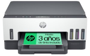 HP Smart Tank 7005 28B54A - Impresora A4 Multifunción con Deposito de Tinta Recargable, Impresión a Color, Escaner, Copiadora, Wi-Fi, HP Smart App, Blanca y Gris Oscuro