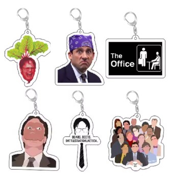 The Office Series divertido llavero acrílico Michael Scott Dwight Schrute
