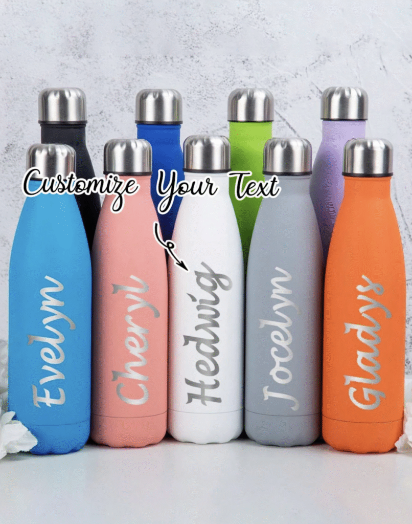 Botella de agua de 18 onzas con grabado y pajita, Botella de agua personalizada y aislada, Botella de agua con nombre grabado, Botella deportiva personalizada, Regalo deportivo para él/ella 🎁CUPÓN 60% OFF para cada Nuevo Usuario!