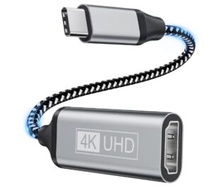 Adaptador USB C a HDMI, USB C HDMI Adaptador 4K con Salida de Audio Compatible con Thunderbolt 3