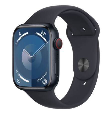 Apple Watch Series 9 GPS + Cellular 45mm Aluminio Medianoche con correa Medianoche M/L