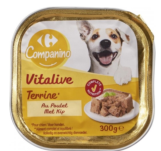 Carrefour.es Supermercado Mascotas Perros Pienso para perros Comida húmeda de pollo para perros adultos Carrefour 300 g.