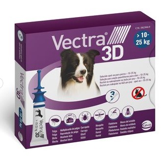 Vectra 3D pipetas para perros de 10 kg a 25 kg