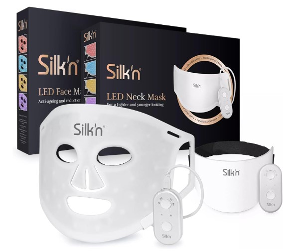 Silk'n Set de Máscaras LED para Rostro y Cuello I LED Set Face and Neck Mask I Pack Promocional 2 Piezas I Blanco