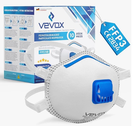 VEVOX® Mascarillas FFP3, FFP2 o FFP1 - En cajas de 5, 10, 20 y 5000