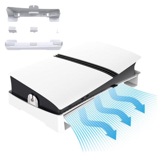 Soporte Horizontal para Consola PS5 Pro/PS5 Slim, Soporte Base de Accesorio para Playstation 5 Pro/Slim Disc & Digital Edition con Almohadillas Antideslizantes (sin USB)