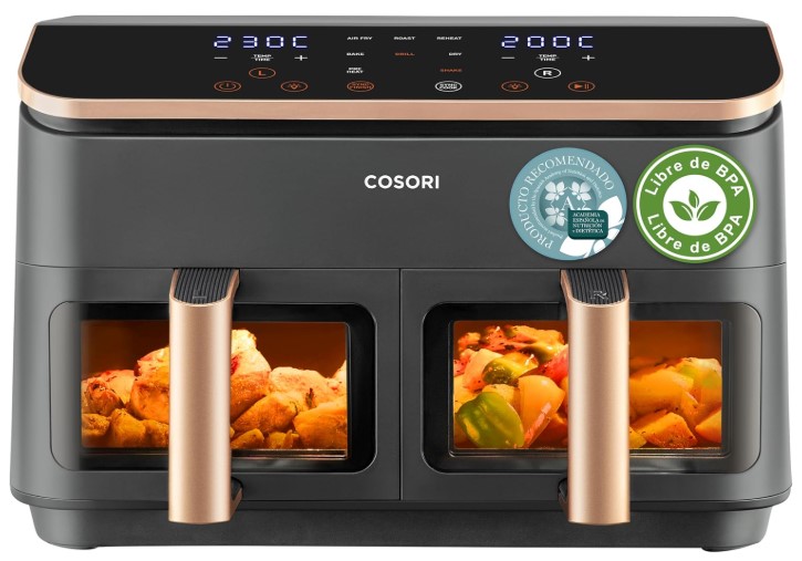 Cosori Freidora de Aire Grande con Doble Cesta 8,5L Air Fryer