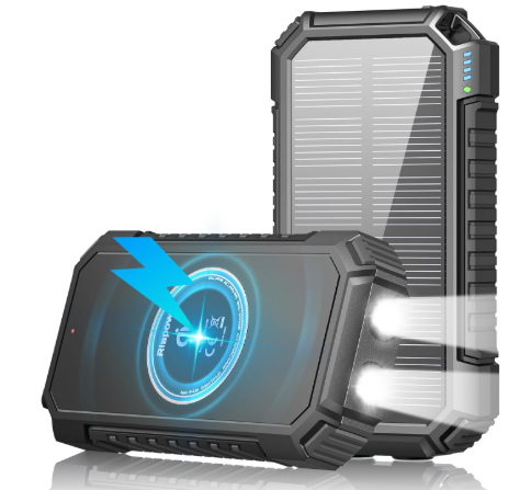 Cargador Solar 26800 mAh Batería externa Portátil y Linterna LED