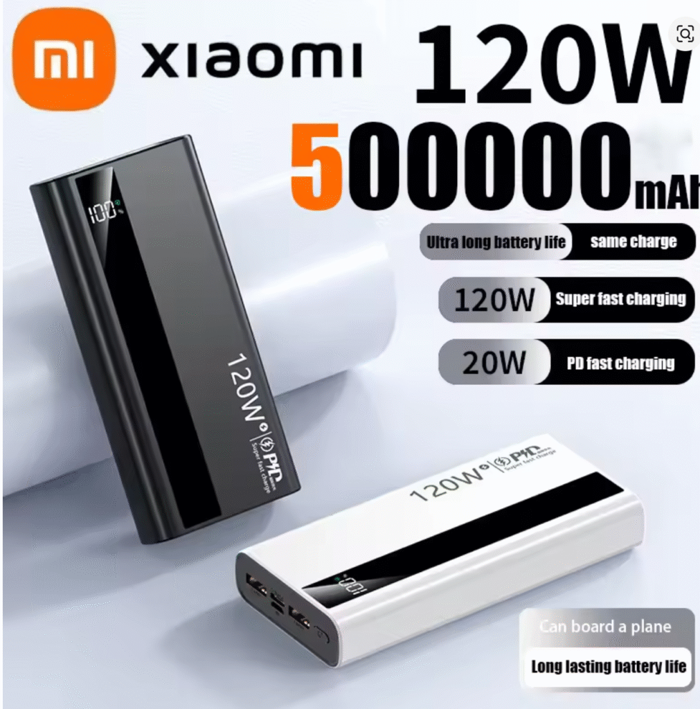 Xiaomi 120W 500000mAh banco de energía de alta capacidad carga súper rápida cargador de batería portátil