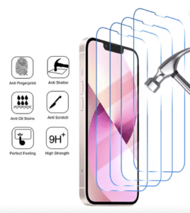 Protector de pantalla de vidrio templado para iPhone, para modelos 16, 15, 14, 13, 12, 11 Pro Max, SE 2020, 2022, X, XR, XS Max, 7, 8, 6, 6S Plus, 4 unidades