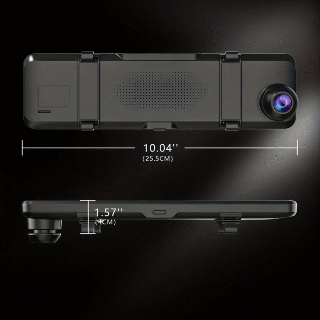 Cámara de espejo para automóviles y camiones con pantalla táctil IPS de 27.94 cm, cámara de respaldo con conector tipo C y sensor Starvis