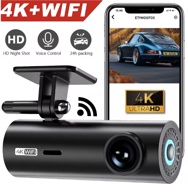Dashcam para coche, caja negra, grabadoras de vídeo de conducción, WiFi 4K, Mini cámara frontal, cámara de salpicadero, Monitor de estacionamiento 24H, cámara de grabación para coche
