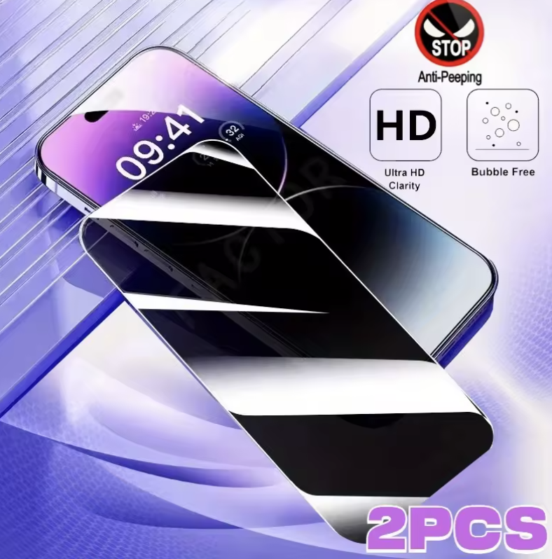 Protector de pantalla de privacidad para IPhone 17 16 Pro Max 15 14 Plus 16e, vidrio templado de aire para IPhone 11 12 13 14 Pro Mini XR, 2 uds.
