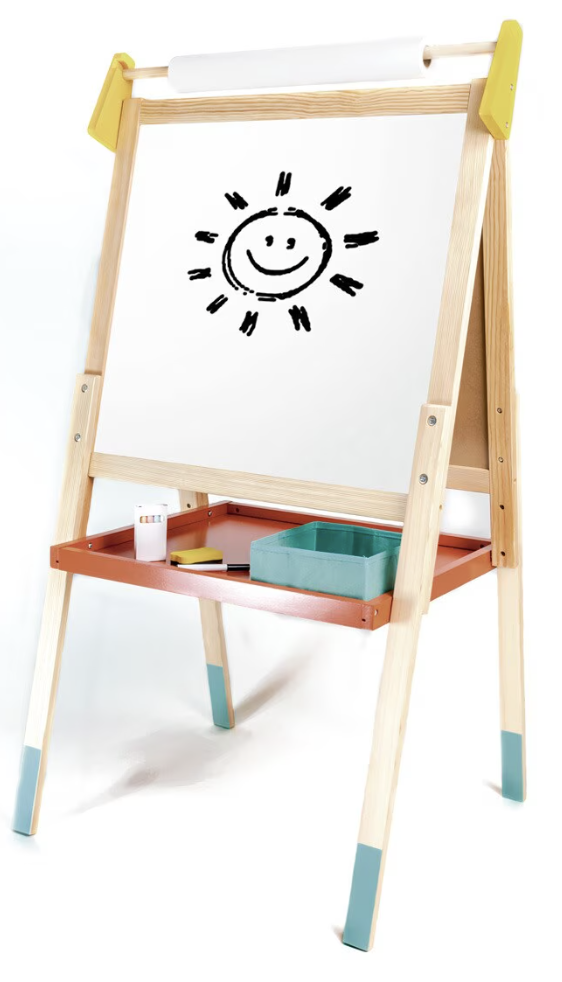 Pizarra caballete 3 en 1 de madera sostenible