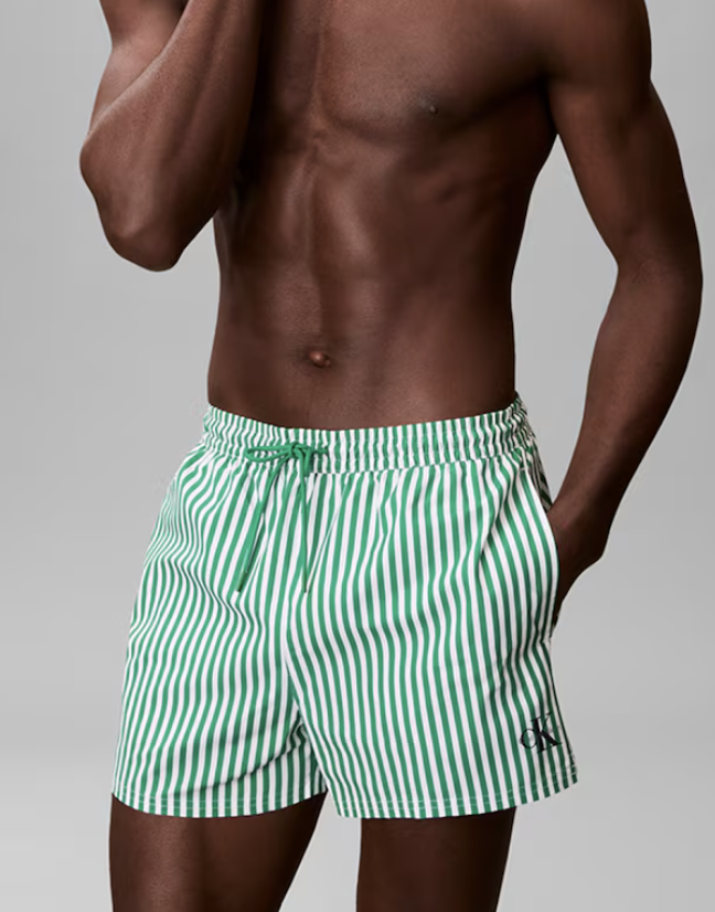 Bañador corto con cordón Verde Calvin Klein