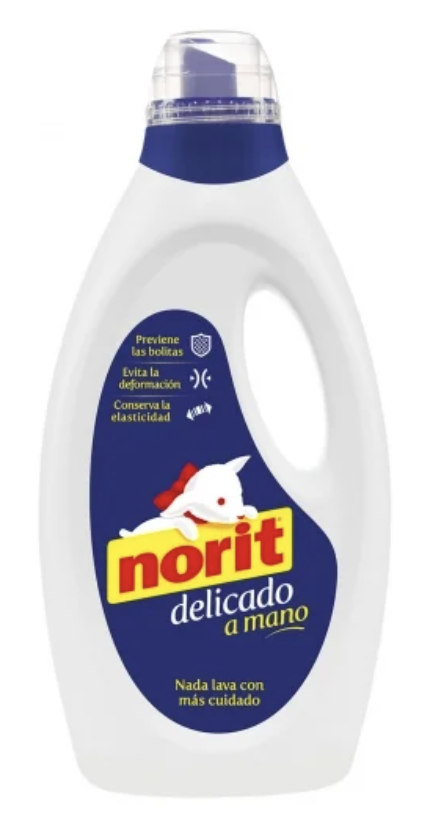 Detergente líquido delicado a mano Norit 45 lavados