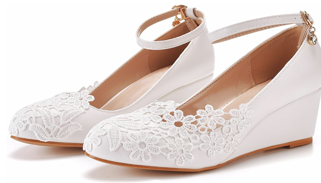 Zapatos de Boda de Encaje Blanco